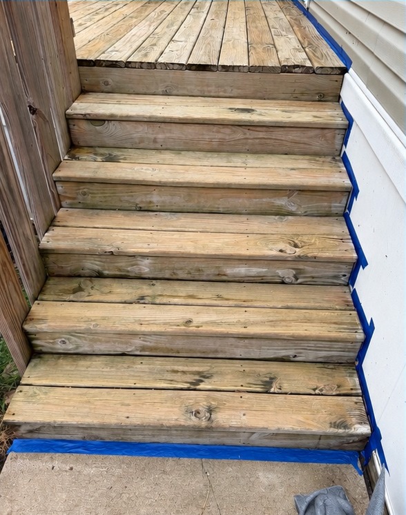 Deck staining & painting — before cleaning or restoration