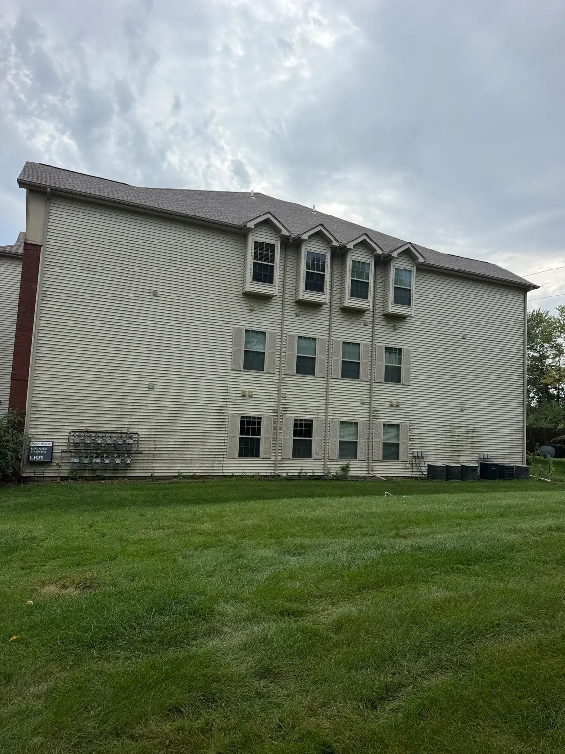 Commercial exterior cleaning — before cleaning or restoration